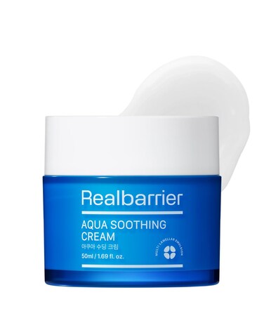 Real Barrier Aqua Soothing Cream 1.7 Fl.Oz. 50ml Hyaluronic Acid Facial Cream  Redness Relief Face Cream for Sensitive Skin   Face Moisturizer for Dry Skin  Calming Chamomile Extract  Korean Skincare