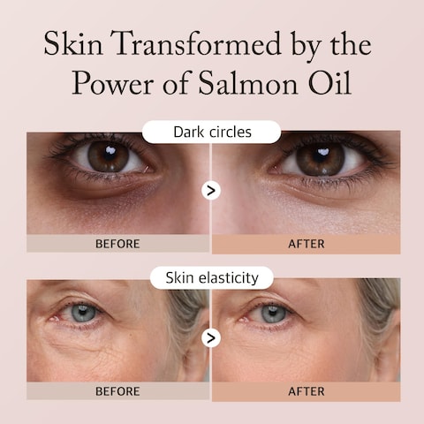 Salmon Oil Nutrition Eye Cream 1.18 fl oz &ndash; Korean Skin Care for Deep Hydration &amp; Firming, Helps with Wrinkles, Puffiness, Dark Circles, Fine Lines
