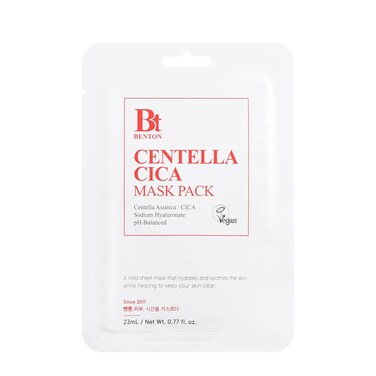 BENTON Centella Mask Pack(10 Sheets) - Korean Skin Care Face Mask with Centella Ampoule &amp; Hyaluronic Acid Serum   For Face Dry &amp; Sensitive