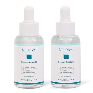 [Dr.CHROMCELL] AC-Pixel Rescue Ampoule   Korean Acne Treatment   Anti Acne Serum   Tea Tree Oil for Face Acne   Dermatologically Tested for Sensitive Skin   Includes 2 Serums in 1 Box (60ml)