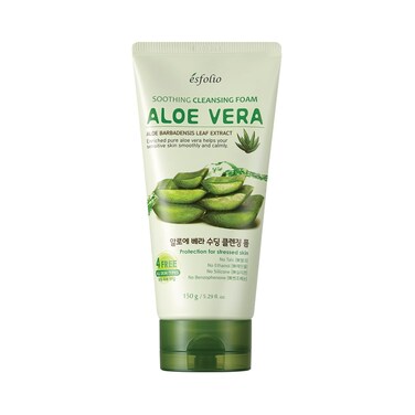esfolio Aloe Vera Soothing Cleansing Foam &ndash; Gentle Hydrating Face Wash for Sensitive Skin, Moisturizing Facial Cleanser, (5.29 OZ/150 Gram)