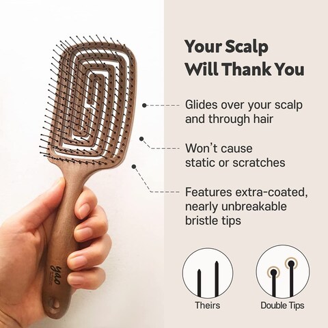 Yao Vented Wet Brush &ndash; Curly Scalp Hair Brush for Curly Thin Long Short Dry Wavy Wet Hair with Flexible Design for men, women, and kids