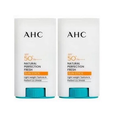 (1+1) AHC Natural Perfection Fresh Sun Stick 17g (0.59 oz.) SPF 50+ PA++++   Light weight Texture &amp; Perfect UV Shield   Face &amp; Body (17g x 2ea)