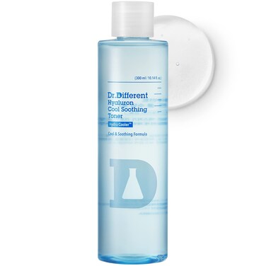 Dr. Different Hyaluron Cool Soothing Toner - Hydrating &amp; Cooling Facial Toner for Sensitive Skin with Hyaluronic Acid - Soothe and Moisturize Dry and Irritated Skin, 10.1 fl.oz.