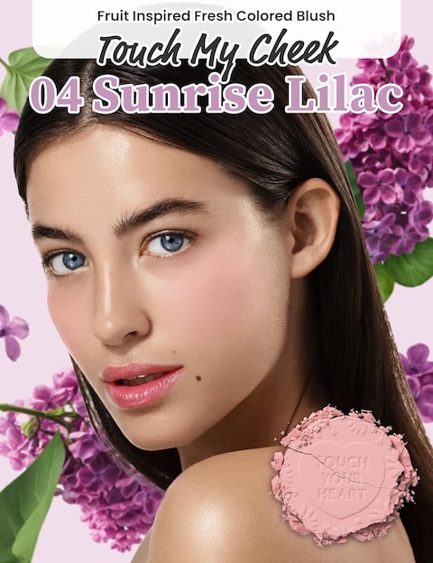 MILKTOUCH Touch My Cheek in Bloom Blush Sunrise Lilac   Face Blushes Compact Powder Makeup   Shimmer Powder Blush Oil Absorbing Powder Compact   Face Powder for Oily Skin Korean Blush (0.18 oz)