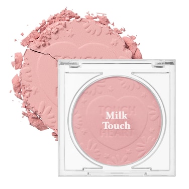 MILKTOUCH Touch My Cheek in Bloom Blush Sunrise Lilac   Face Blushes Compact Powder Makeup   Shimmer Powder Blush Oil Absorbing Powder Compact   Face Powder for Oily Skin Korean Blush (0.18 oz)