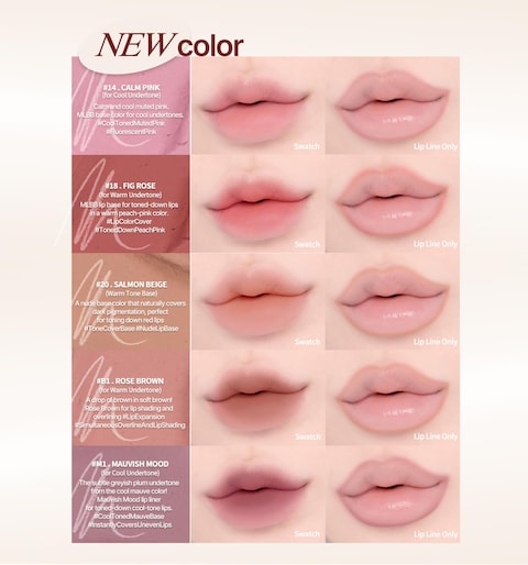 Heart Percent Dote On Mood Lip Pencil Slim, Defines and Fills Creamy Lip Liner Retractable Lipstick Pencil with Built-In Sharpener, 14. Calm Pink