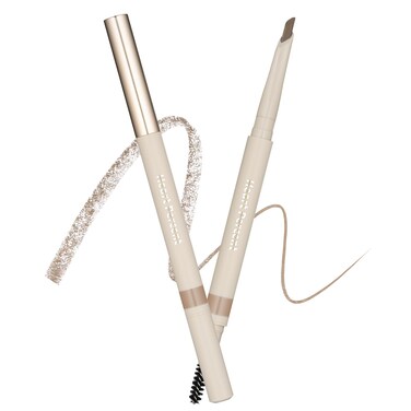 Heart Percent Dote On Mood Edge &amp; Flat Eyebrow Pencil, Soft &amp; Delicate Brow Retractable Definer w/Built-in Shaper and Spoolie, L1.Light Brown