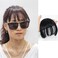 Bangs Hair Clip Synthetic hair wispy bangs fringe clip in hair extensions in Fringe Front Natural Curved Flat Neat bang with Temples for women (dark brown)
