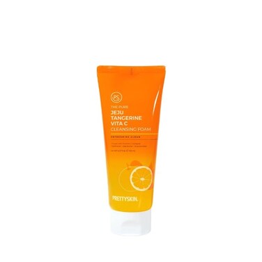 The Pure Jeju Tangerine Vita C Cleansing foam - Refreshing and soft face wash with creamy foam 5.07fl.oz.(150ml) (Cleansing Foam)