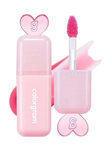 COLORGRAM Juicy Drop Tint 05 Pink Melon   Juicy Lip Gloss, Glowing Lip Stain with Fruity Colors, Buildable &amp; Blendable, Highly Pigmented