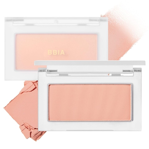BBIA Ready To Wear Powder Cheek Blush 3 Color &ndash; Buildable &amp; Blendable Soft Blush for Cheeks, Matte &amp; Shimmery Finish, Lightweight, Long-Lasting, Vegan, Korea Face Makeup, 0.19oz (02 POWDER CORAL)