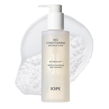 IOPE BIO Conditioning Essence Foam Facial Cleanser - Gentle Makeup Cleansing &amp; Moisturizng for Sensitive Skin, Antioxidant, Daily exfoliation with PHA, Korean Face wash, 6.08 Fl Oz