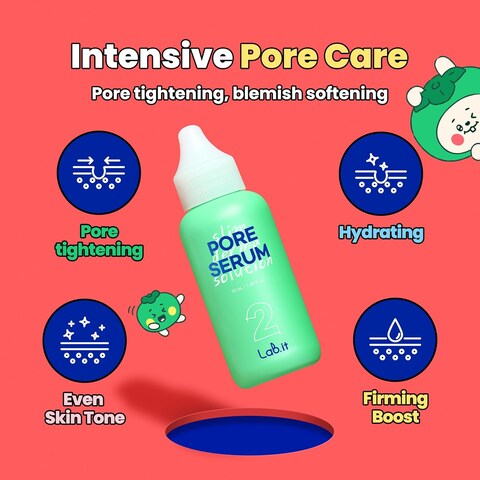 Lab.it_PORE SERUM_50ml Pore Minimizing &amp; Tightening, Dark Spot Corrector with Tannin &amp; Niacinamide, Firming &amp; Hydrating, Korean Skincare, Non-Comedogenic Formula, Dermacosmetics (50ml, 1.69 fl. oz.)
