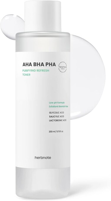 AHA BHA PHA Purifying Refresh Toner - Skin Trouble Eraser, Immediate Exfoliation &amp; Sebum Removal - Contains Niacinamide for Breakouts - Removes Blocked Sebum &amp; Dead Skin Cells, 6.76 f l. oz