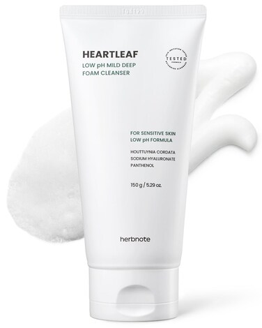 Heartleaf Low pH Deep Foam Cleanser - Gently Removes Sebum, Deep Cleans Pores - Contains 80% Houttuynia Cordata, Hyaluronic Acid, Soothes and Enhances Sensitive Skin, 5.29oz.