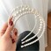 3pcs White Faux Pearl Hairbands Bridal Hair Hoop Wedding Hair Accessories Pearl Headbands for Women Girls