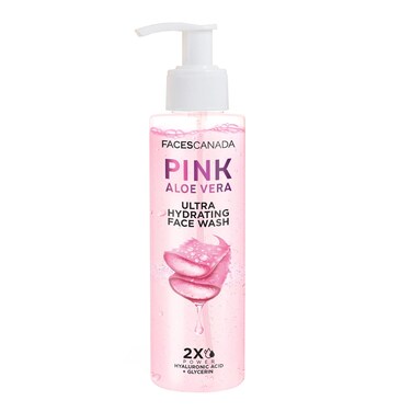 Pink Aloe Vera Hydrating Face Wash   with Hyaluronic Acid &amp; Glycerin   Non-Drying   Gentle Facial Cleanser   3.38 Fl Oz/100ml