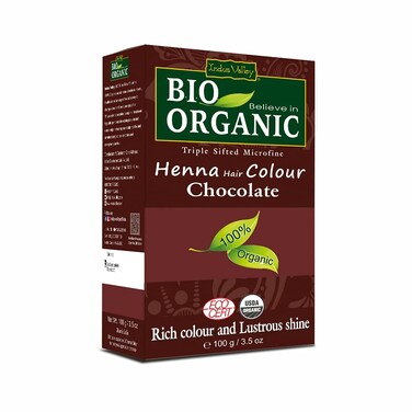 Indus Valley Bio Organic Natural Henna Hair Color Chocolate 100gm  100% Gray Hair Coverage And Long Lasting Hair Dye   Vegan and Cruelty-Free
