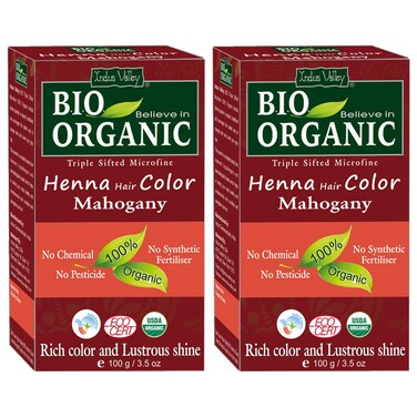 Indus Valley Henna hair color for Hair conditioning &amp; coloring Pack of 2 (200gm) (Mahogany)