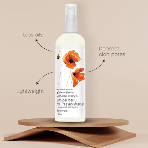 Aroma Magic Juniper Berry Oil Free Moisturizer With SPF 15   Repairs Acne &amp; Restores Radiance   Non Greasy &amp; Lightweight Gel For Oily Skin   3.38 Fl Oz/100ml