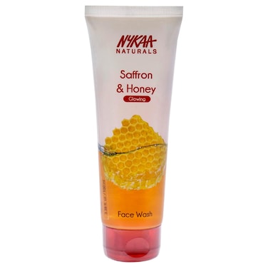 Nykaa Naturals Face Wash, Saffron and Honey, 3.38 oz - Moisturizing Face Cleanser - Removes Makeup - Provides Sun Protection - Non-Drying Skin Care