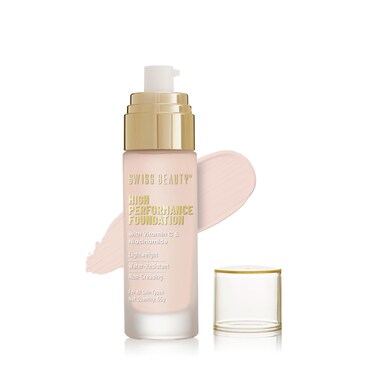 High Performance Foundation   Water-Resistant   Medium To Buildable Coverage Liquid Dewy Finish   Lightweight   Easy To Blend   With Vitamin C &amp; Niacinamide   Rose Blush, 55G