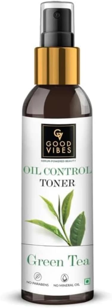 Good Vibes Oil Control Face Toner with Green Tea   Cleanses Dirt &amp; Impurities   Tightens Pores   Soothing &amp; Hydrating Facial Mist   4.06 Fl Oz/120ml