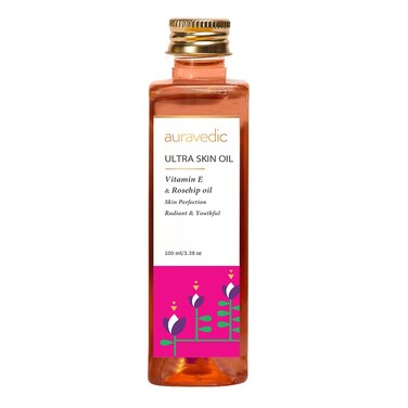 Ultra Skin Face Oil   with Vitamin E and Rosehip   Natural &amp; Organic Skin Moisturizer   Ayurvedic Facial Massage Oil   3.38 Fl Oz/100 ml