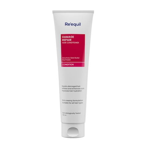 RE&#39; EQUIL Damage Repair Conditioner With Murumuru Pea Protein Silicone Free Conditioner Repairs, Nourishes, And Detangles Hair Great For Curly, Damaged Hair 150ml,1 Count