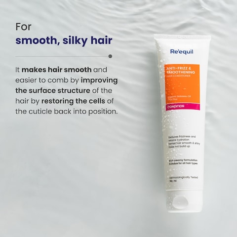 RE&#39; EQUIL Anti Frizz Smoothening Aloe Vera Conditioner With Babassu Oil Tames Frizz Hydrates Dry Hair Protein Silicone Free All Hair Types 150 ml,1 Count