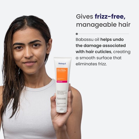 RE&#39; EQUIL Anti Frizz Smoothening Aloe Vera Conditioner With Babassu Oil Tames Frizz Hydrates Dry Hair Protein Silicone Free All Hair Types 150 ml,1 Count