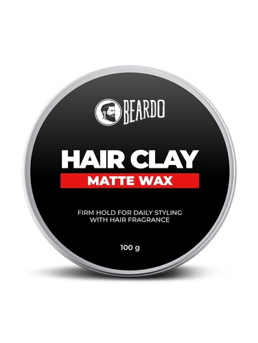 BEARDO Hair CLAY Wax for Men, 100 gm   Matte Finish with volume  Strong Hold Re-stylable Hair styles   With Kaolin Clay   Used by salon professionals 3.4Fl Oz