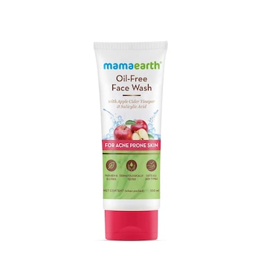Mamaearth Oil-Free Face Wash with ACV &amp; Salicylic Acid   Clears Excess Oil &amp; Removes Grime   Gives a Healthy Glow   Suits Acne Prone Skin   3.38 Fl Oz/100ml