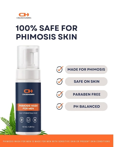 Phimosis Wash for Men - Gentle Intimate Care with Low Fragrance and Low Soap Content - Phimosis Body Wash - Sulfate Free, Paraben Free, with Natural Ingredients - 3.38 fl oz (100 ml)