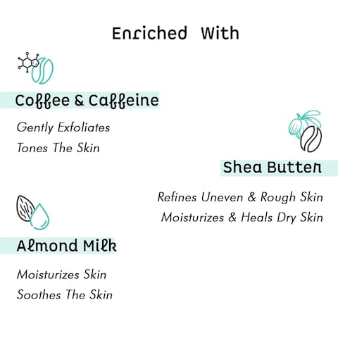 mCaffeine Milky Brew Coffee Face Scrub - Face Cleanser for Glowing Skin - Face Wash Removes Tan and Blackheads - Almond Milk - All Skin Types - 2.6 oz