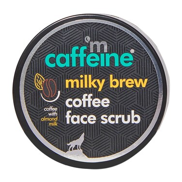 mCaffeine Milky Brew Coffee Face Scrub - Face Cleanser for Glowing Skin - Face Wash Removes Tan and Blackheads - Almond Milk - All Skin Types - 2.6 oz