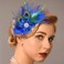 Yokawe 1920s Feather Hair Clip Flapper Blue Peacock Hair Clips Gatsby Hair Accessories for Women