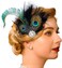 Yokawe 1920s Feather Hair Clip Elegant Black Peacock Feather Hair Clips with Pearl Gatsby Party Head Accessories for Women