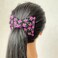Lovef Flower Multifunction Easy Magic Hair Comb Stretchy Beaded Hair Comb in Small Beads Hairpin Plate Hair (White)