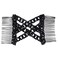 LOVEF 2 Pcs Black Stretch Flower Bow Glass Bead Hair Head Comb Cuff Double Clip