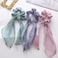 LOVEF 5pcs Women's Solid Colors Rabbit Ear Hair Bow Tie Bands Ponytail Holder Long Scrunchies Hair Accessories