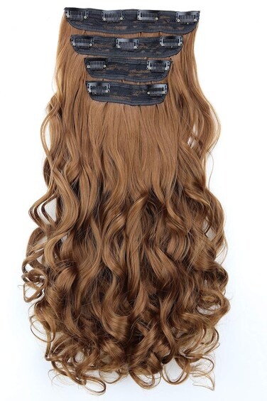 CAISHA XXL 24" 4 pcs Full Head Set Clip in Hair Extensions Hairpiece Heat-Resisting Light Brown CES304-1