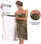 Blueangle Vintage Leopard Print Towel Wrap with Dry Hair Cap &amp; Headband for Women &ndash; Women&rsquo;s Shower &amp; Bath Wrap with Adjustable Closure