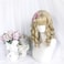 Short Blonde Wavy Wig with Bangs for Women Girl Sweet Lolita Wigs Synthetic Curly Wigs for Daily Party Use