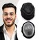 Toupee for Men Human Hair Replacement System Injected Poly Thin Skin Mens Toupee Hairpiece Male Short Hair Wig Units 8X10"-1# Jet Black