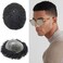 Hair Units for Black Men Hairpiece PU Injected Afro Toupee for Men Hair System for African American Men Afro Wave Mens Toupee 6mm Man Weave Hair Prosthesis afro wave 6mm#1 Jet Black