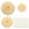 Donut Bun Maker, 3pcs Donut Bun Hair Bun Maker, 10pcs Doughnuts Sock Bun Ring Styler Maker (Beige)