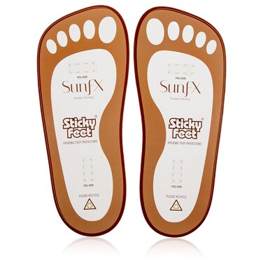 SunFX Disposable Sticky Feet Protectors (100-PAIRS) Spray Tan Feet Protector Pads for Sunless Airbrush Tanning