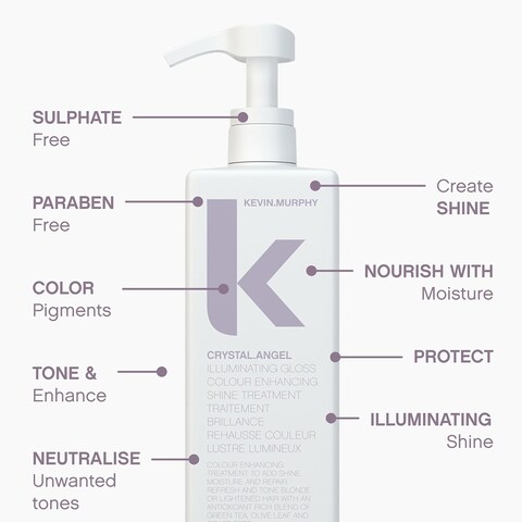 KEVIN.MURPHY CRYSTAL.ANGEL - Colour Shine Hair Treatment - For Colour Gloss - For Coloured or Natural Hair - For Blonde &amp; White Tones - Hair Repair &amp; Shine - 1 L / 33.8 fl oz